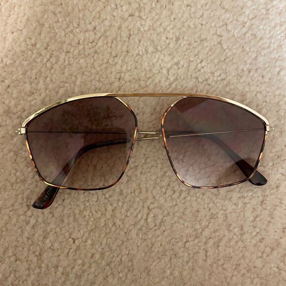 Rag & Bone Aviator-Style Sunglasses, Tortoise & Gold Rim, Excellent Condition main image 6